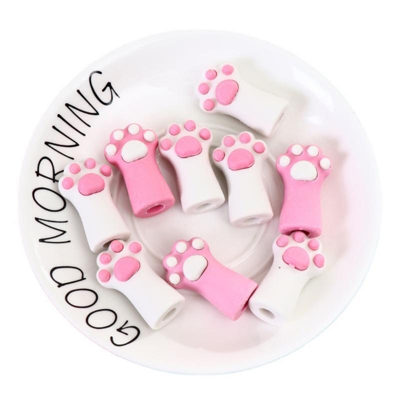Set of 3Pcs Cartoon Kitten Paw Eraser Decorative Pen Caps Easy Erasing Non-toxic