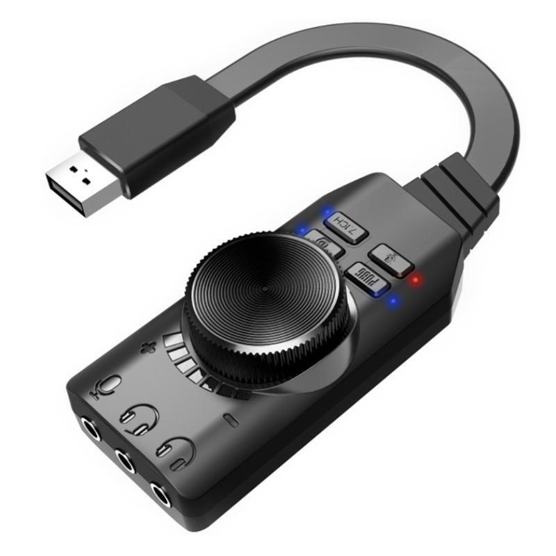 External USB Sound Adapter for Earphone Headphone Microphone PC Plug and Play