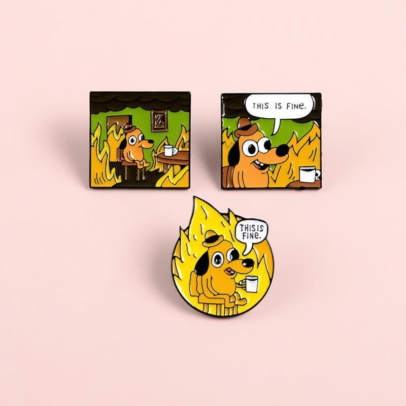3Pcs Cute Enamel Brooch Pins Cartoon Animal Various Novel Designs Brooch