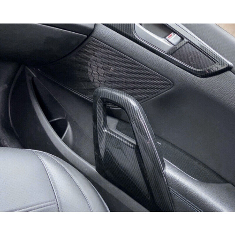 2x Carbon Fiber Grain Door Armrest Panel Trim Cover Fit For Hyundai Veloster