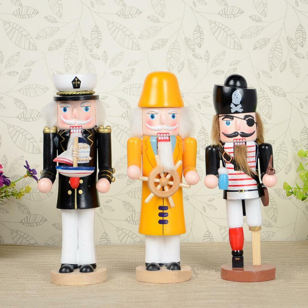 2x Handmade Nutcracker Soldier Puppet  Decor Collectibles Gift