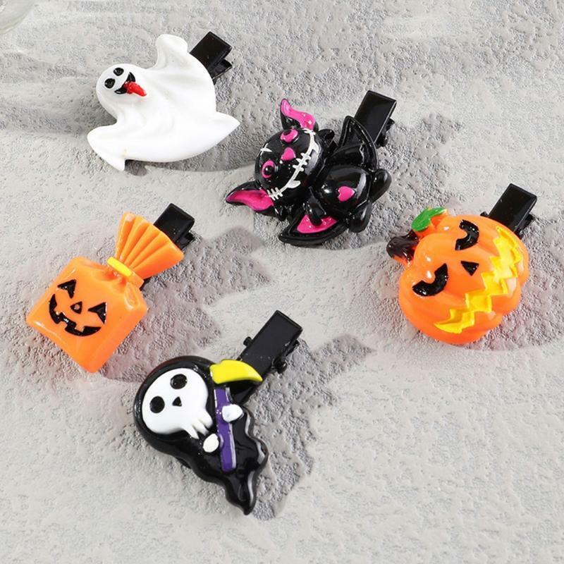 Halloween Hair Accessories Grips Clips Hair Bows Bat Witch Hat Halloween Novelty