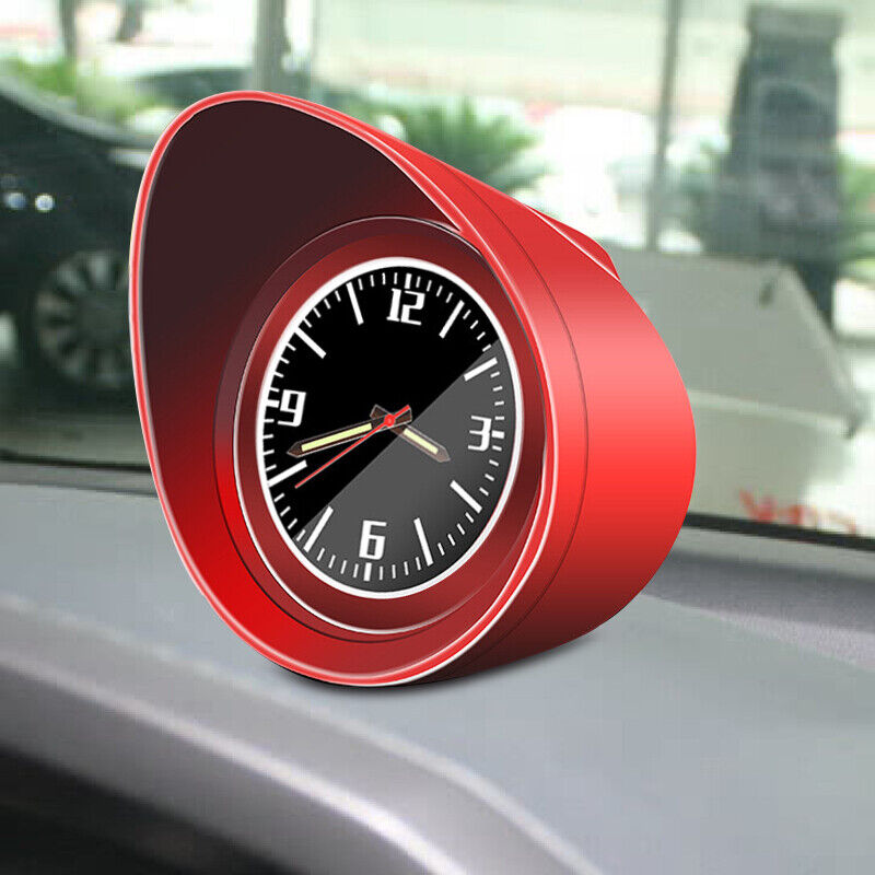 Red Round Quartz Clock For Home Office Table Desk Car Truck Vehicle Dashboard A4