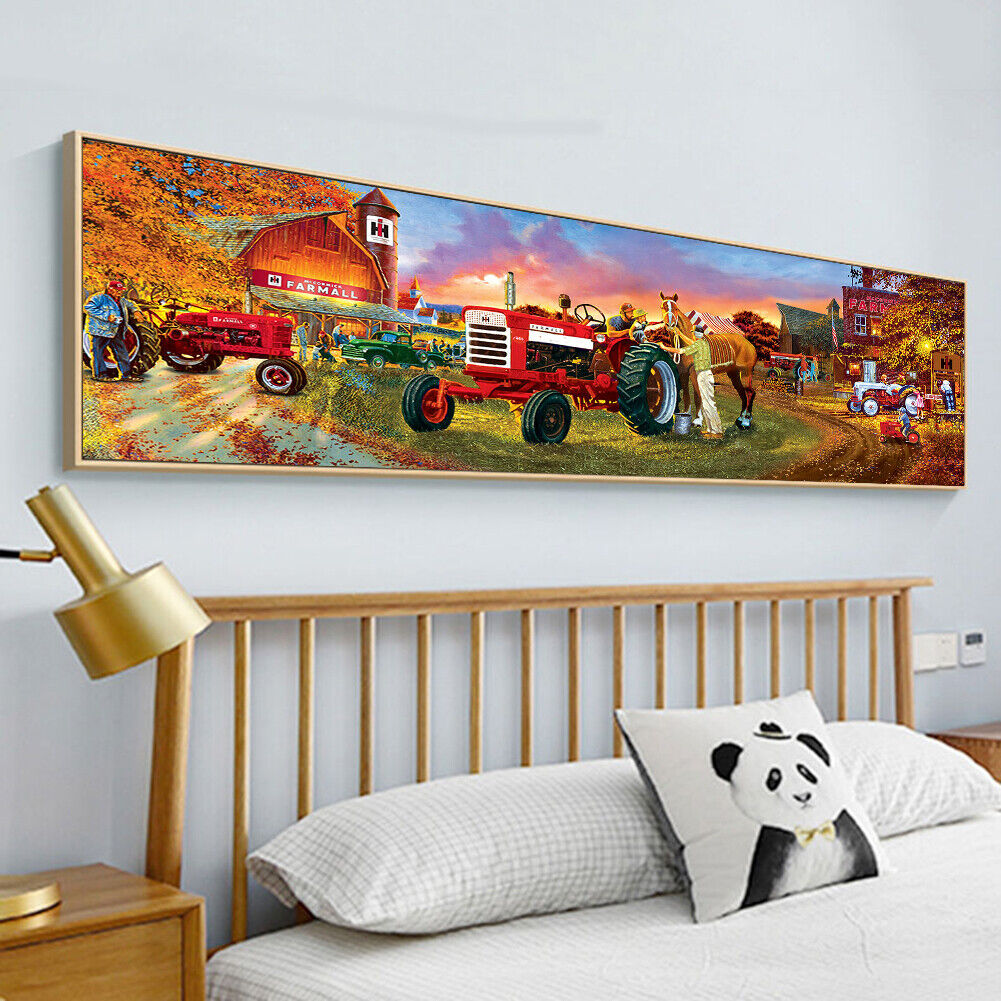 Farm Tractor 5D DIY Full Drill Round Diamond Painting Mosaic Home Decor
