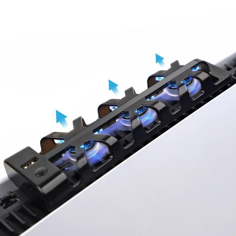 Host Blu-ray Heat Radiator External USB Cooler Built-in 3 Fans for PS5 DE/CD-ROM