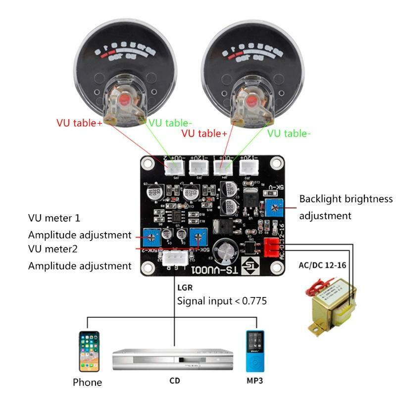 Mini Small VU Meter Round High Precision Recording Audio Level Amp Meter