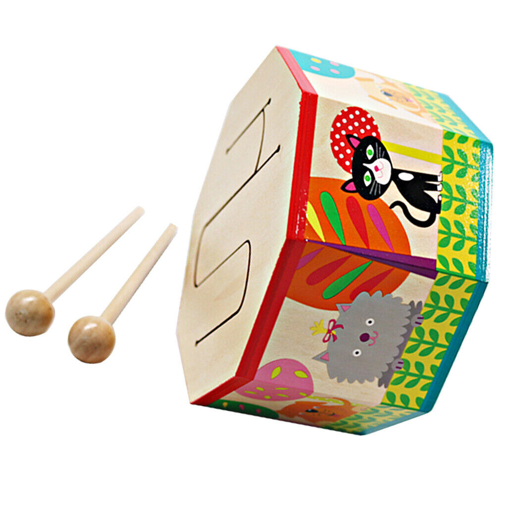 Wooden  Instrument Drum Sounding    Toddler Educational
