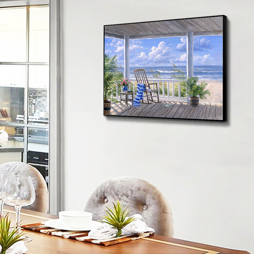 Afternoon by Sea Paint By Numbers Kit DIY Frameless Art Picture On Canvas