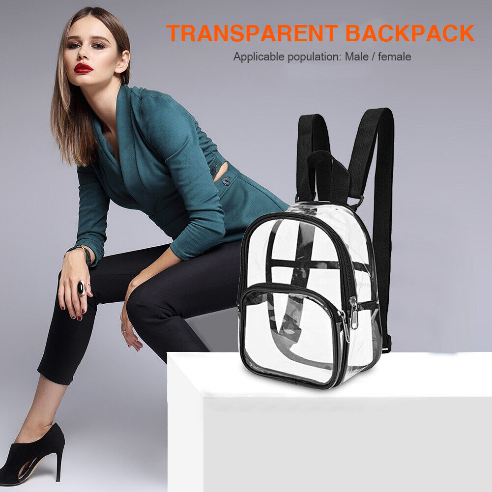 Fashion Transparent Backpack Travel School Knapsack Women Men Mini Rucksack