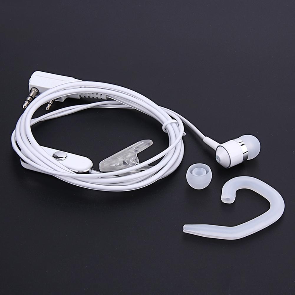 2Pin Sports Earpiece Headset w/ PTT MIC for BAOFENG Retevis Radios White
