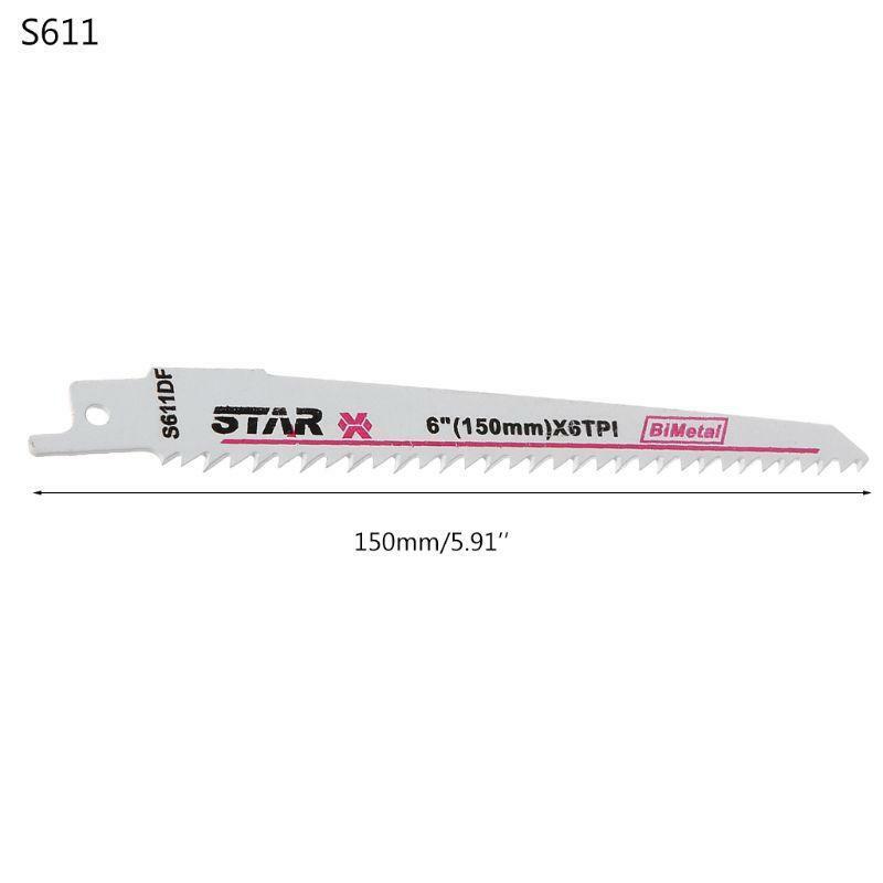 Bi-Metal S611DF 150mm  6" Reciprocating Saw Blade Effective For Cutting Wood