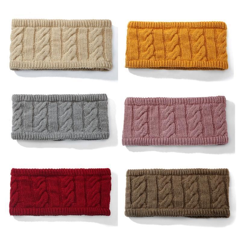 6Pcs Winter Women Knitted Headbands Chunky Elastic Headband Head Wrap Ear Warmer