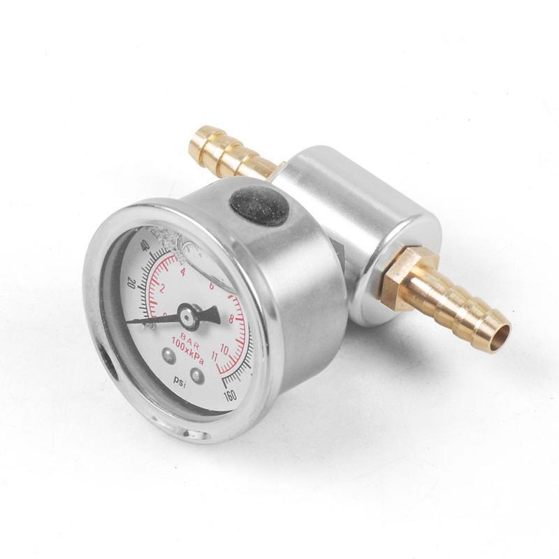 Universal Auto 1/8 NPT Fuel Pressure Gauge Liquid Filled Polished Case 0-160 Psi