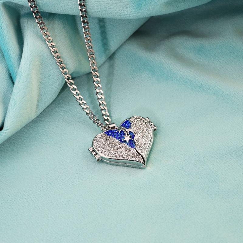 Dainty Heart Shape Urn Necklace for Ashes Personalized Cremation Jewelry for Men