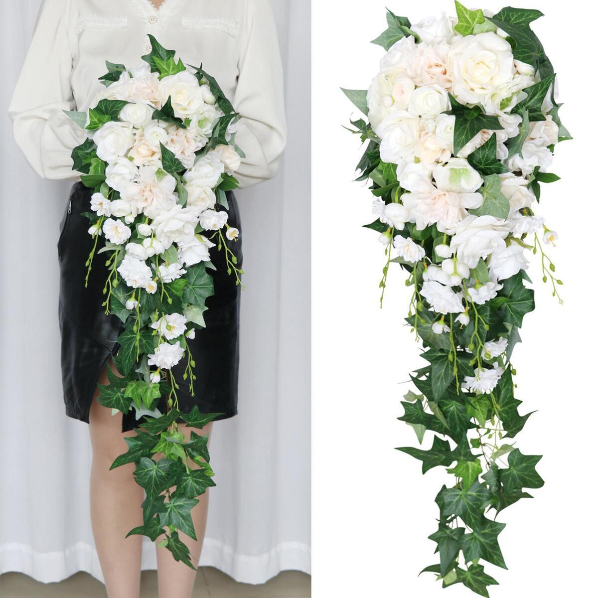 Wedding Bouquets Waterfall Flowers Handmade for Anniversary Bridal Shower