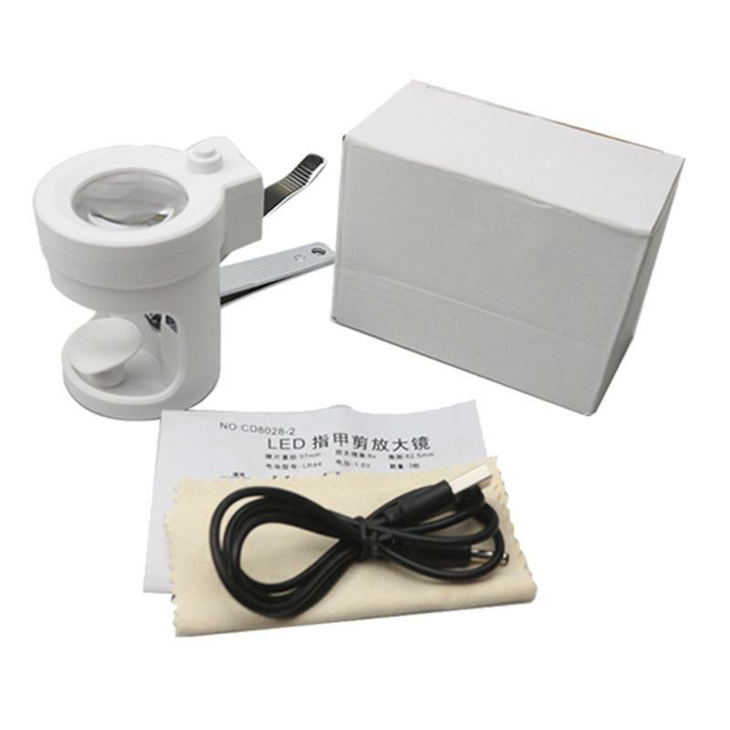 2 in 1 Magnifying Glass & Nail Clipper 8x Magnifier LED Magnifying Glass Gift