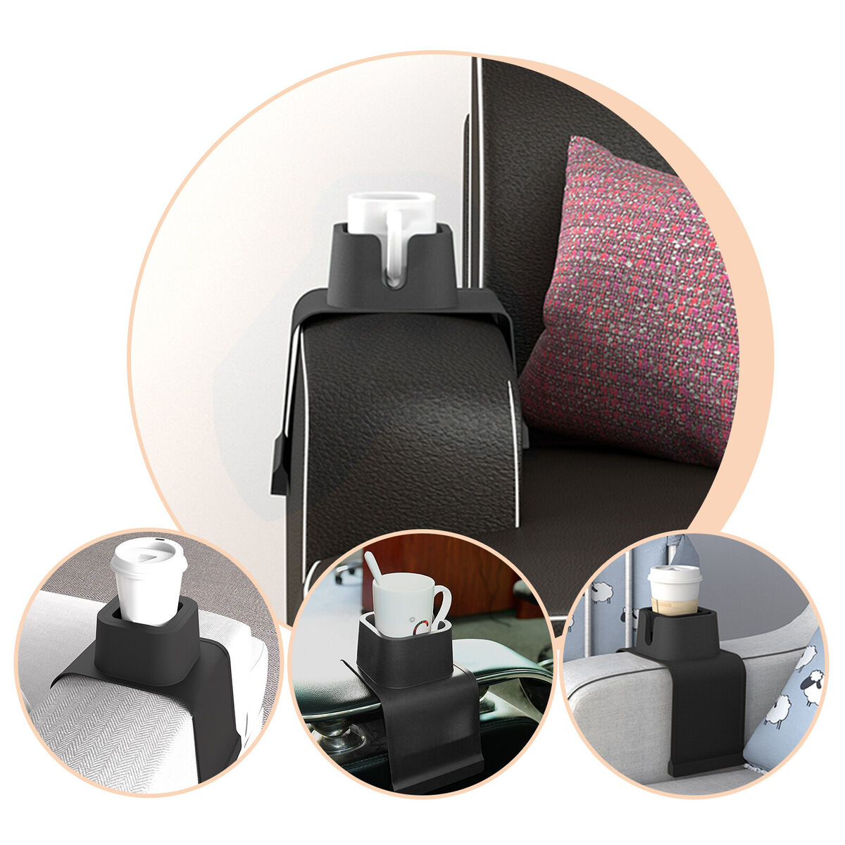 Sofa Arm Tray Table, Silicone Foldable Couch Armrest Side Holder for Drinks