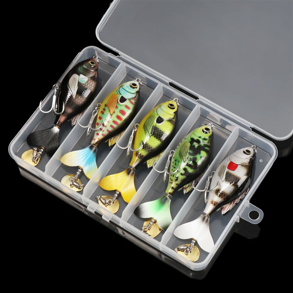 Segment Soft Rotating Tail VMC Hooks Fish Bait Rotate Tail Fishing Lure Popper