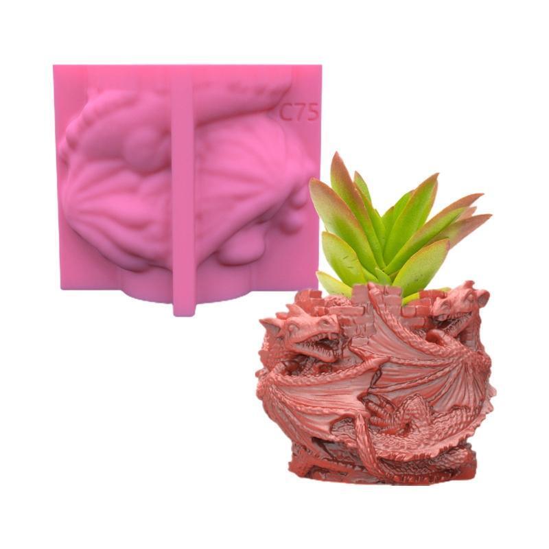 Geometric Dragon Gypsum Silicone Molds for Making Succulent Plant Flower Pot