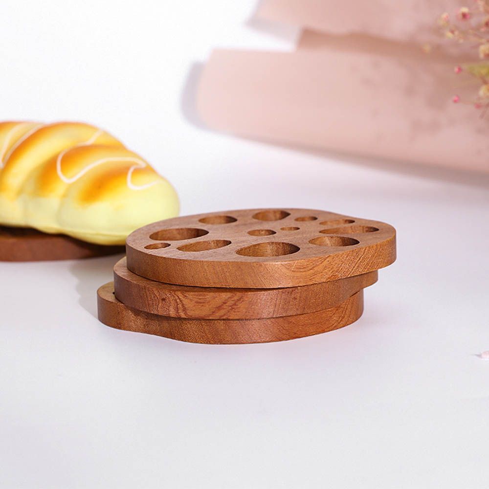 Coasters Dining Decor Coffee Mug Pad Tea Cup Mats Lotus Root Slice Wood Pads