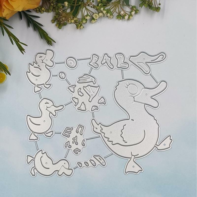 Singing Baby Mother Ducks Metal Cutting Dies Stencil DIY Scrapbooking Template