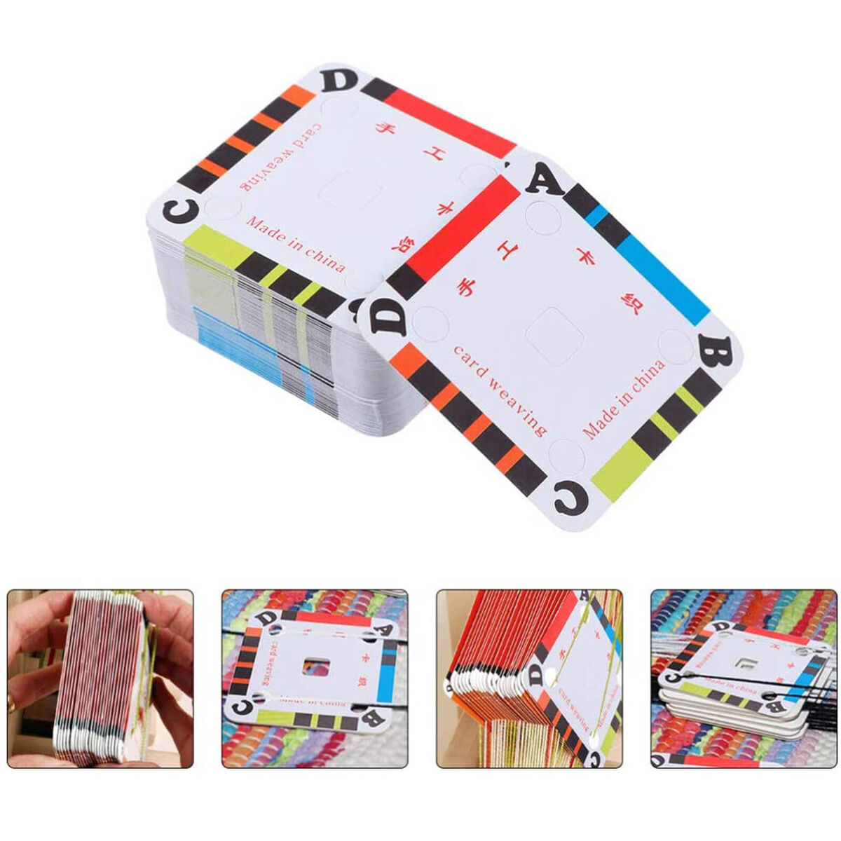 100Pcs Handy Weaving Cards Paper Loom Cards for Loom Gifts for