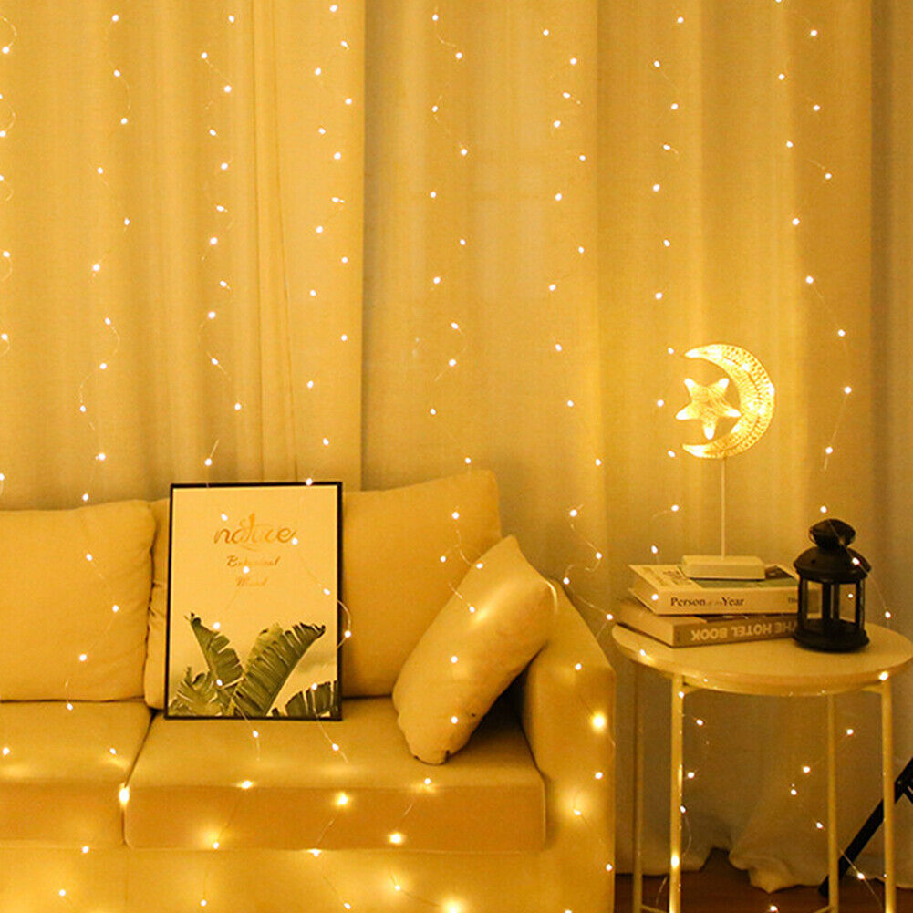 200LED USB Curtain Lamp Christmas Home Decorative Lights Garden Fairy Light