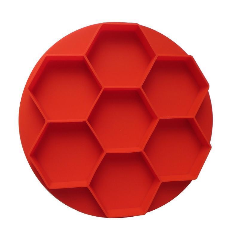 7 Grid Hexagonal Burger Press Mould Hamburger Patties Freezer Silicone Storage