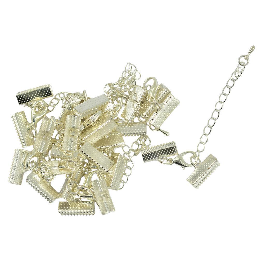 12 Sets Bracelet Necklace Chain Ends Extender Lobster Clasp Jewelry Findings
