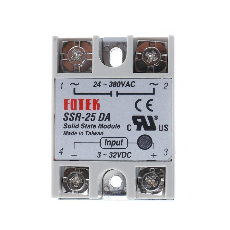 Solid State Relay Module SSR-25DA 25A 250V 3-32V DC Input 24-380VAC Output