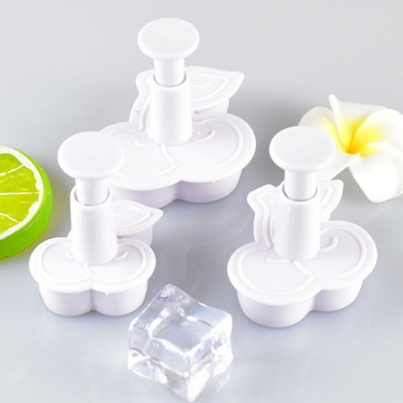 Biscuit Mold Cutter Cherry Shape Spring-loaded Handle Food Safe Plastic Material