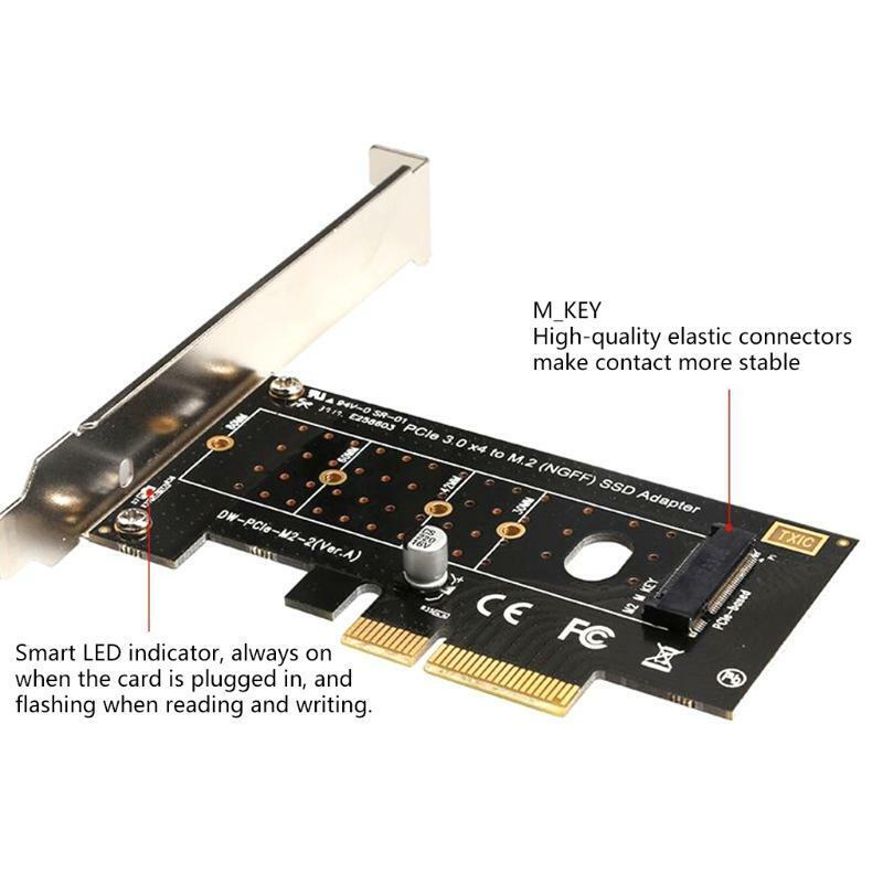 M.2 PCI Express NVMe or SSD to PCIe 3.0 x 4 Expansion Adapter Card Support NGFF-