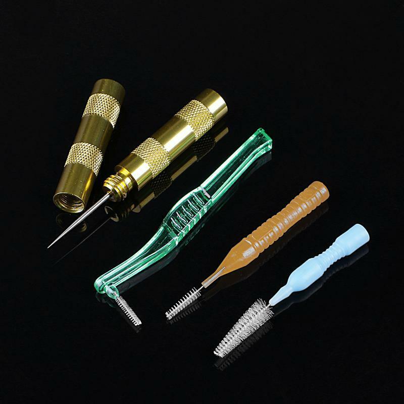 New Airbrush Spray Gun Nozzle Cleaning Repair Tool Kit Needle&Brush Set