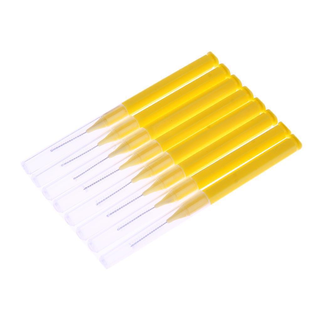 8pcs/Pack I Type Interdental Brushes Dental Cleaning Massage Tool(Yellow)