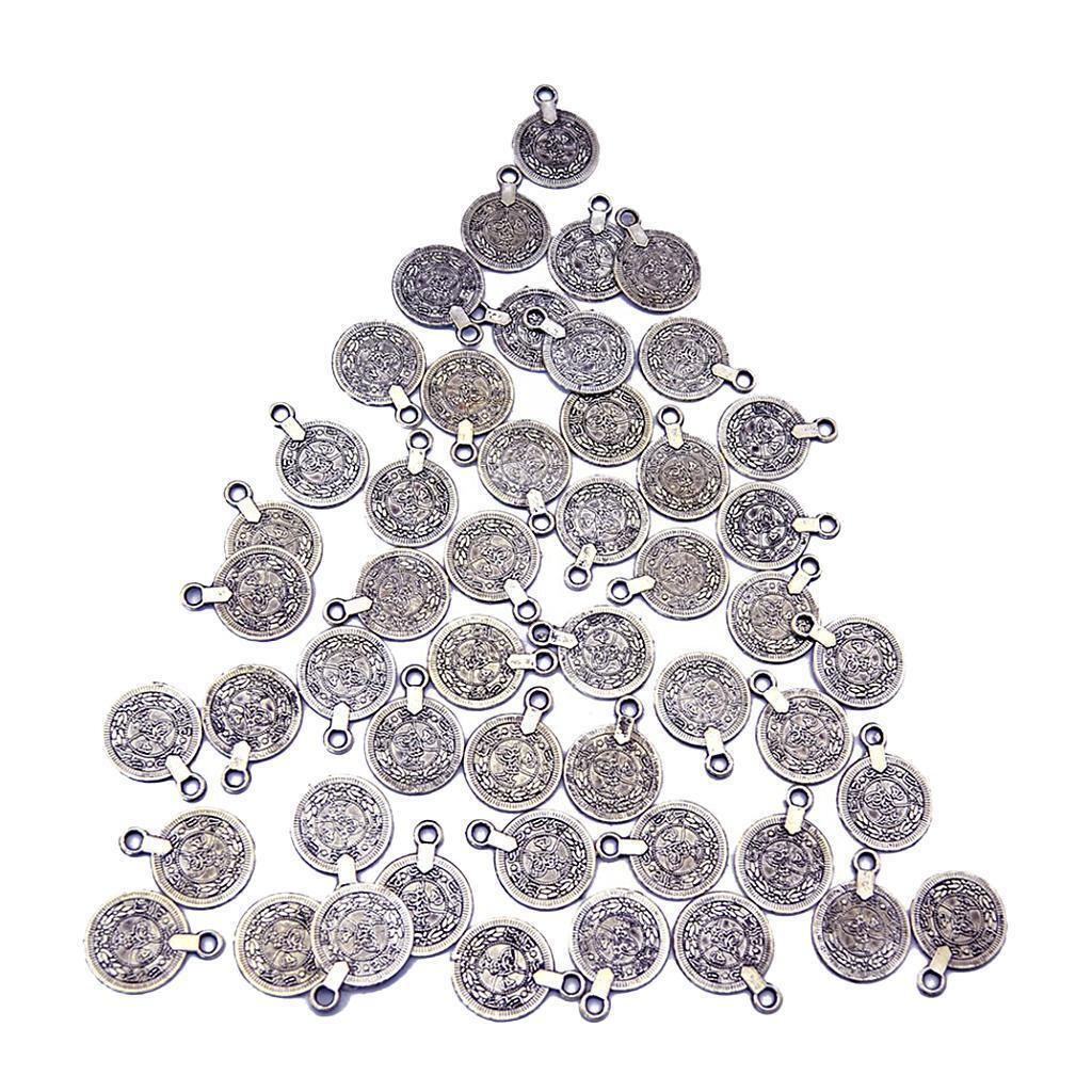 100pcs  Charms Coin Beads Pendant DIY Necklace Bracelet Crafts