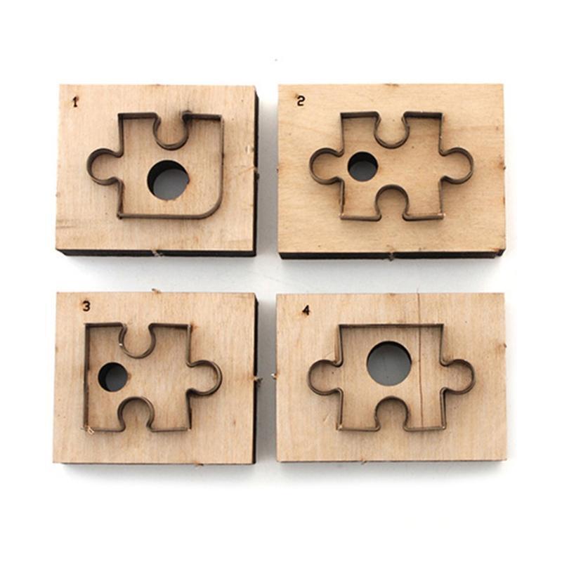 4Pcs Puzzle Wooden Die Cutting Leather Mold Puzzle Cutting Mold Leather Crafts