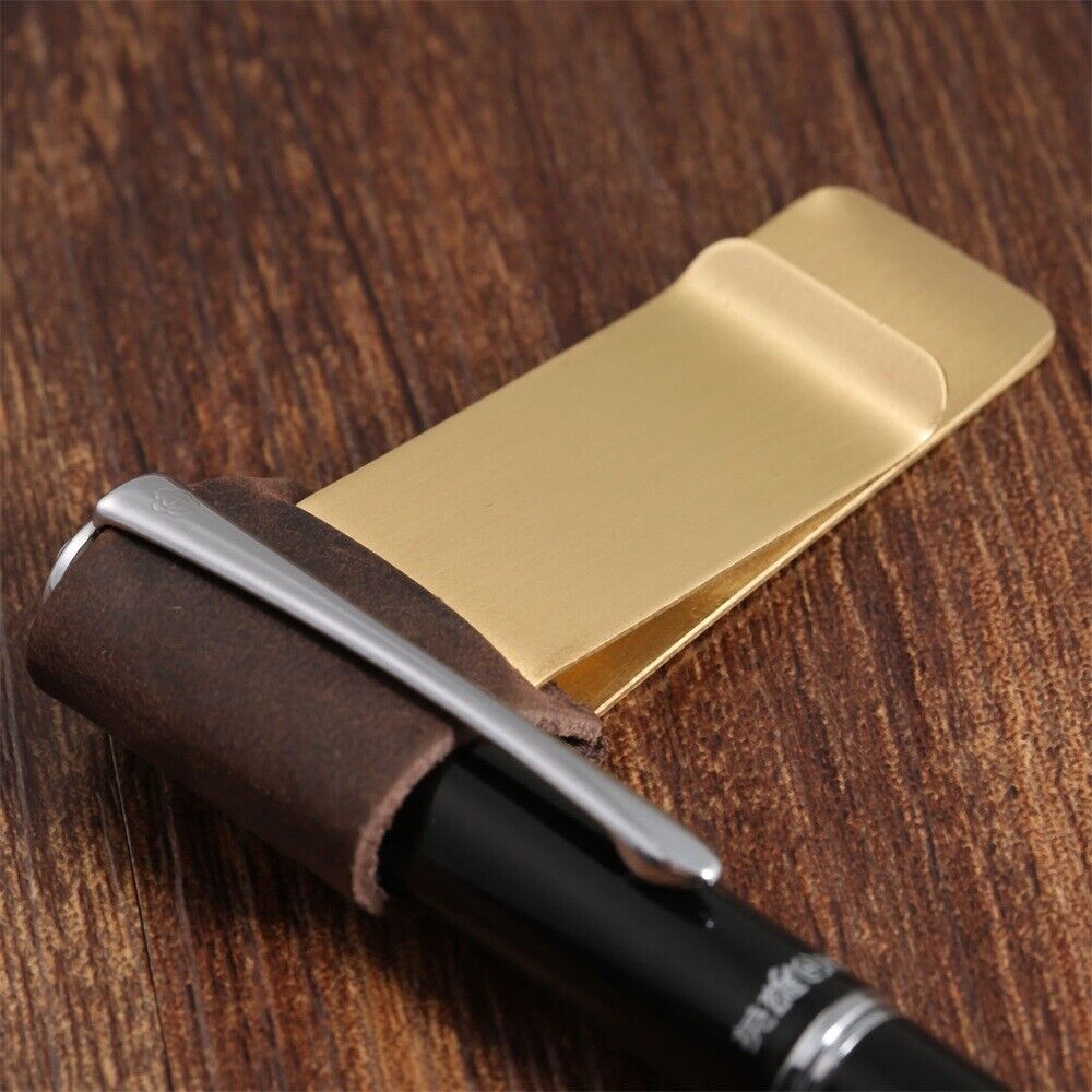 Brown Convenient Pen Holder Organizer For Notepad Passport Notebook Diary Memo