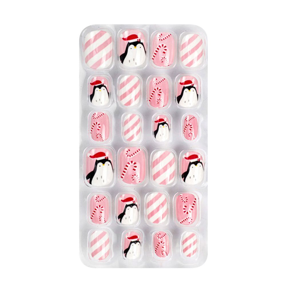 Tips Halloween Christmas Self Adhesive Press On Kids False Nails Full Cover
