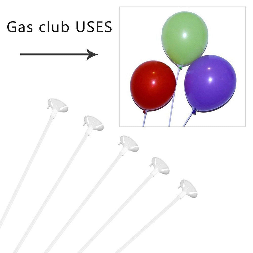 20Pcs White Balloon Sticks Holders with Cups for Wedding Party Decorations PVC
