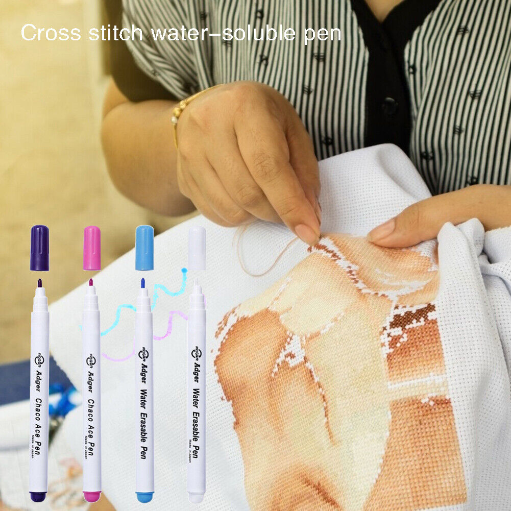 4pcs Water Erasable Pens Fabric Marking Pencil Grommet Ink Soluble Markers