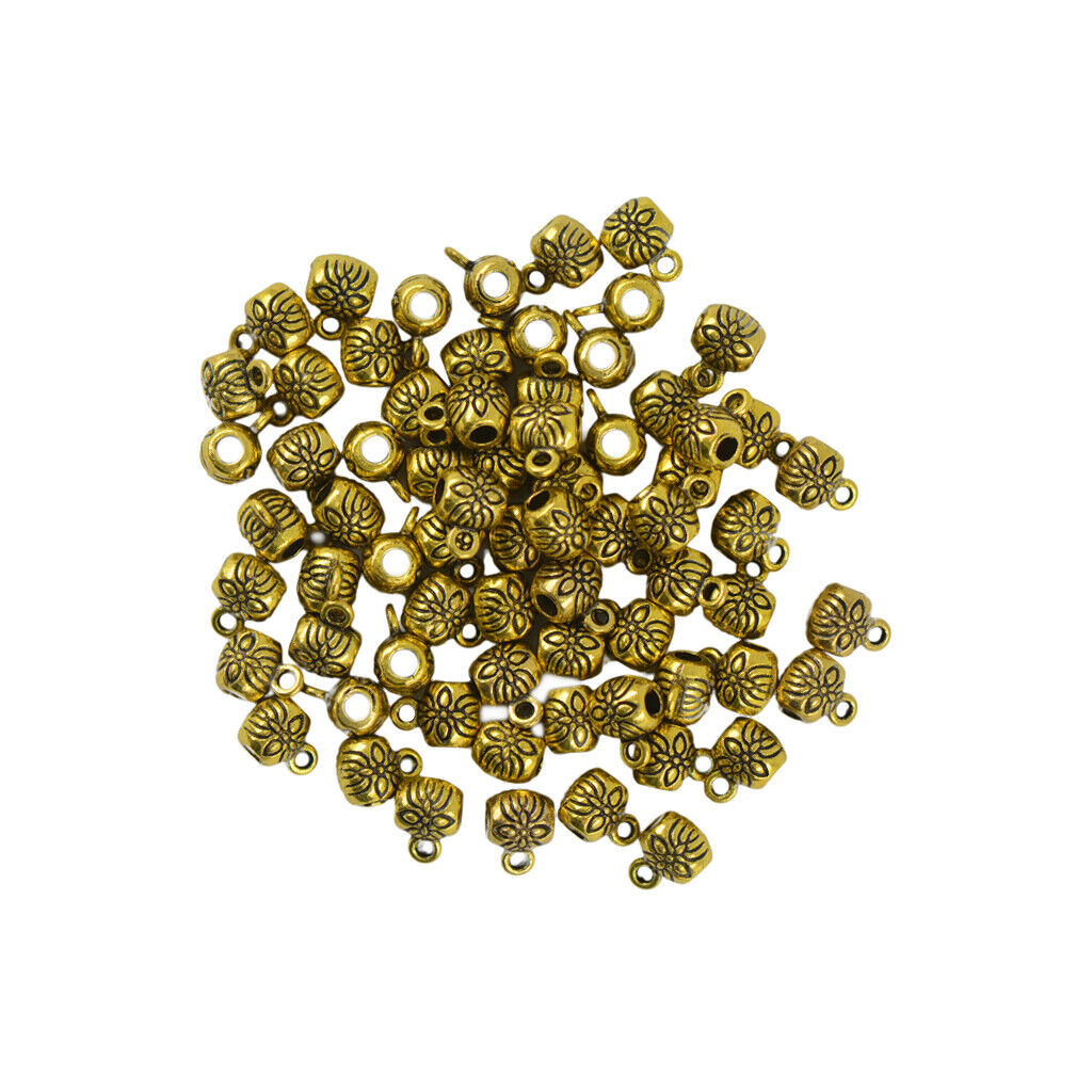 Bail Hanger Charms Pendants Spacer   Flower Pattern DIY Necklace