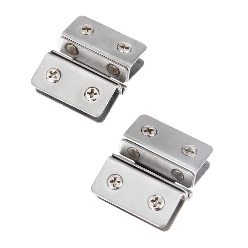 Zinc Alloy Wine Display Cabinet Hinges Bathroom Shower Glass Door Clamp Hinge 2x