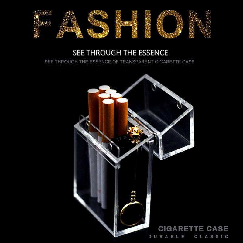 Acrylic Transparent Smoke Cigarette Case Storage Box Holding 20 Sticks Package