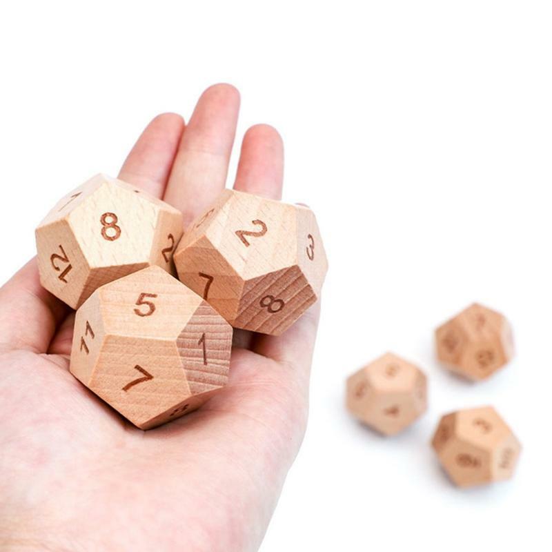 2Pcs 12 Sided Sculpture Digital Dice for Party/Family DIY Games Accessories 30mm