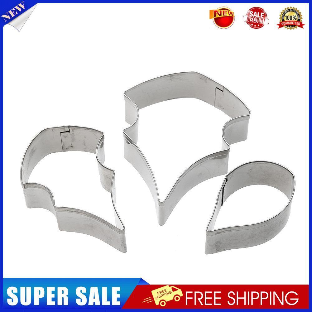 3pcs/set Poinsettia Sugarcraft Cutters Set Stainless Steel Cake Cutters