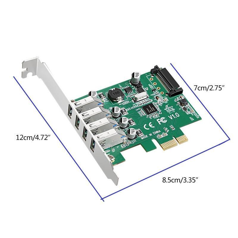 Pci-e to Usb 3.0 4-port Expansion Card 15-pin Sata Power PCI Express Converter