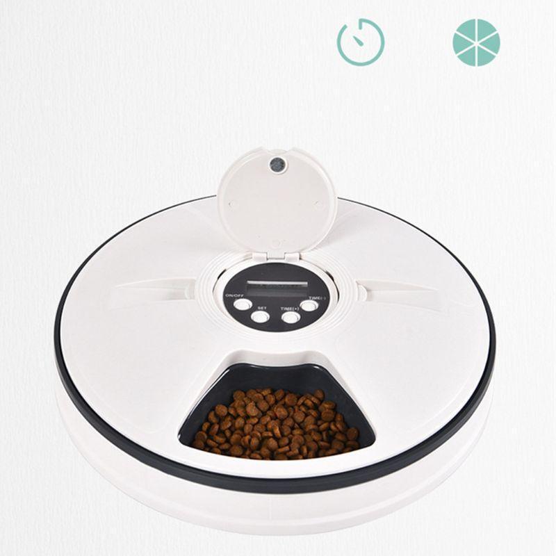 Automatic Pet Feeders 6-Meal Dog and Cat Programmable Animal Food Bowl Digital