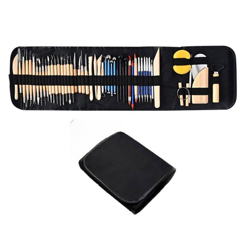 52Pcs Professional Pottery Clay Tools with Bag Dual-end Pottery Sculpting Tools