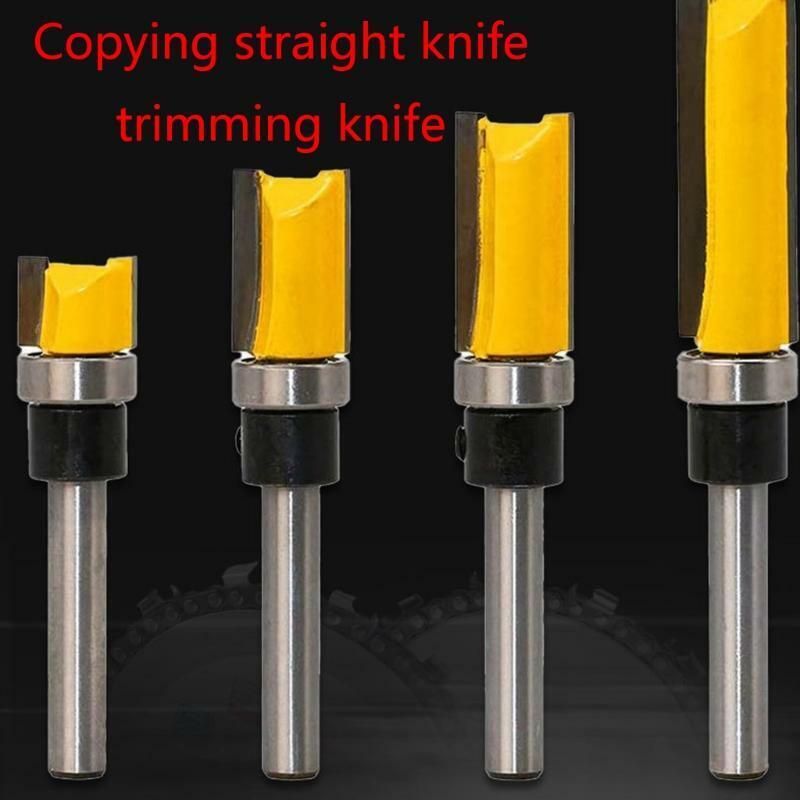 1/4 Shank Straight Flush Trim Router Bit 4xTop Bearing Prevent Tear-Out for DIY