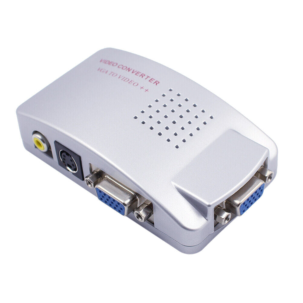 PC Laptop VGA to TV RCA Composite S-video Switch Converter Signal Adapter